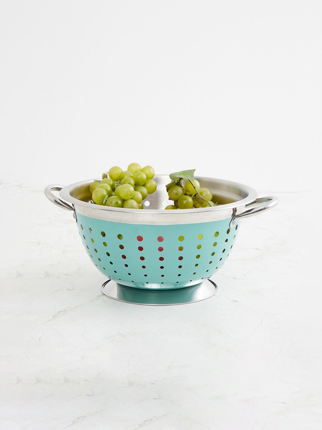 Home Centre Green Solid Stainless Steel Colander With Handle Price in India