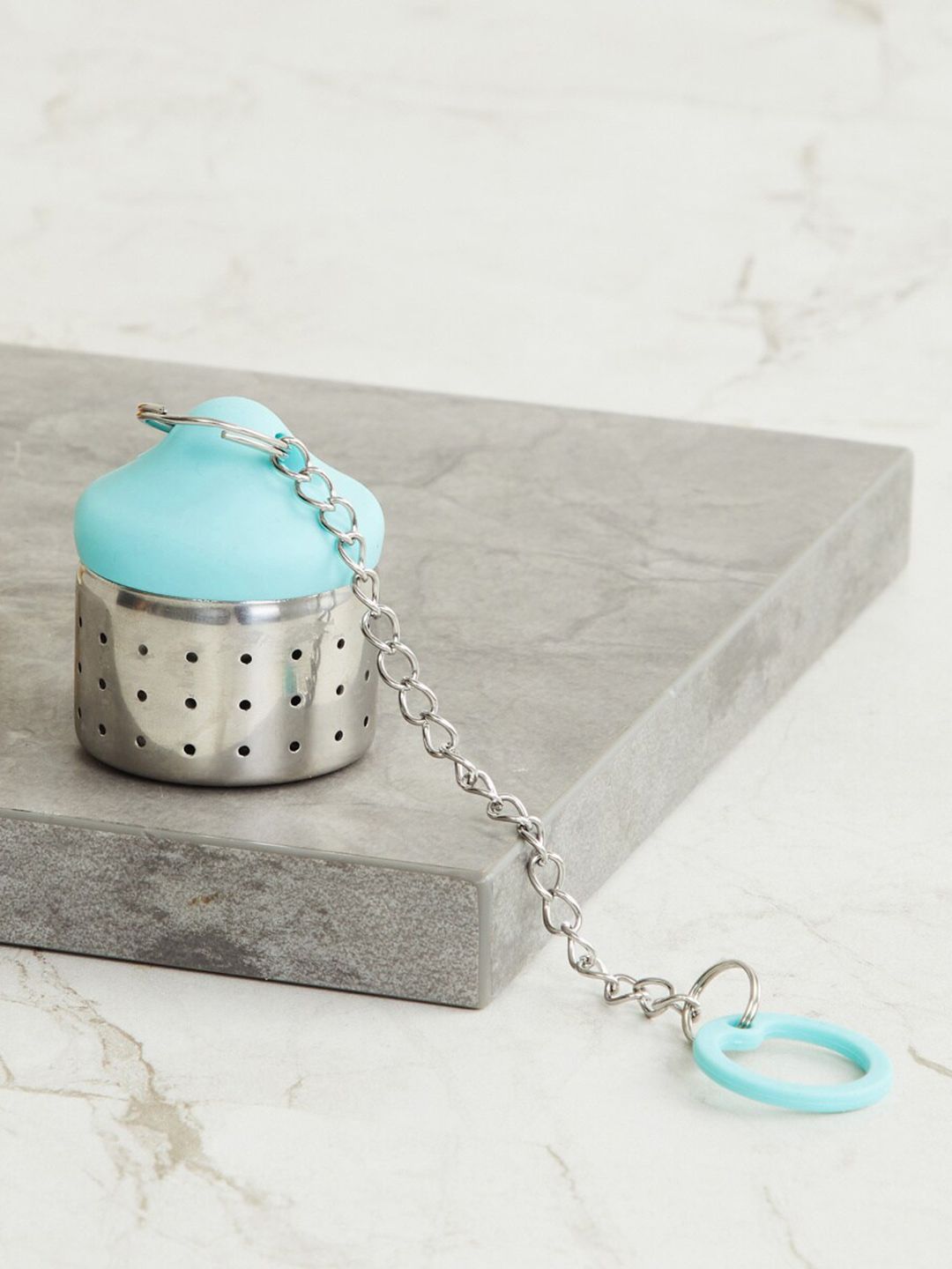 Home Centre Turquoise Blue Textured Stainless Steel Tea Strainer Price in India