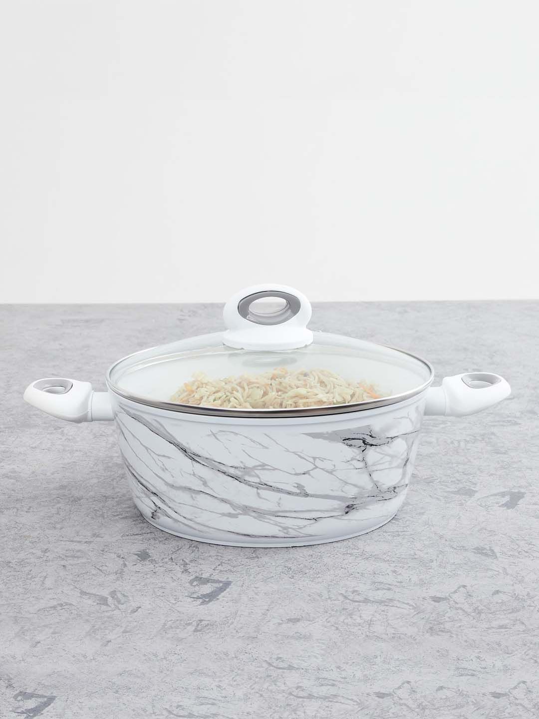 Home Centre White Aluminium Casserole With Lid Price in India