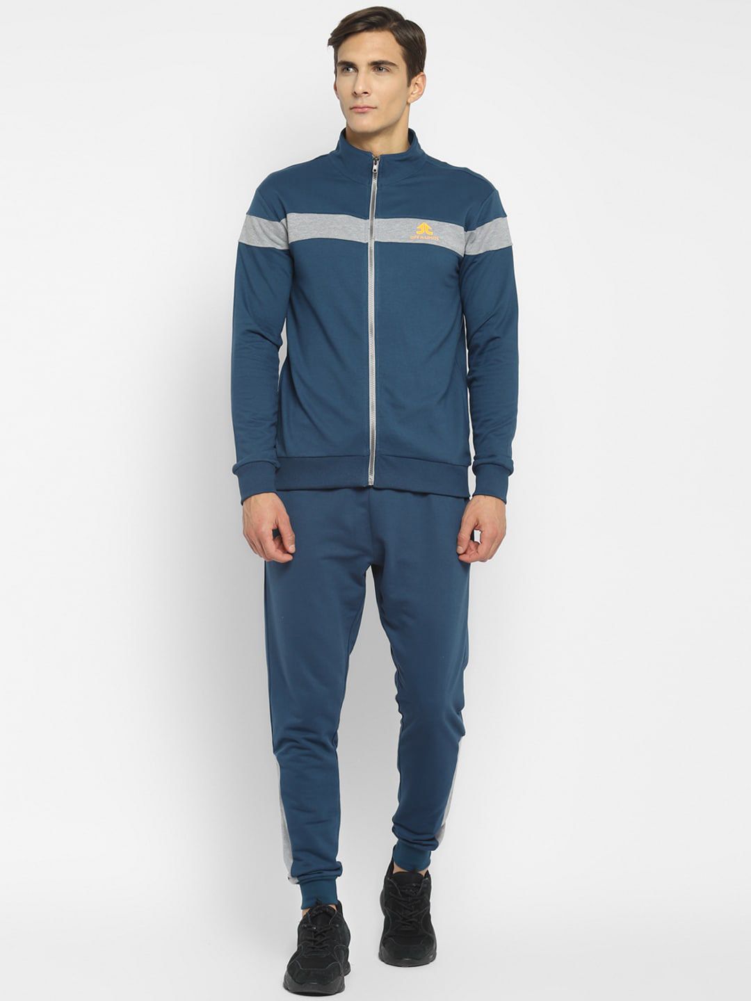 OFF LIMITS Men Blue & Grey Colourblocked Track Suit