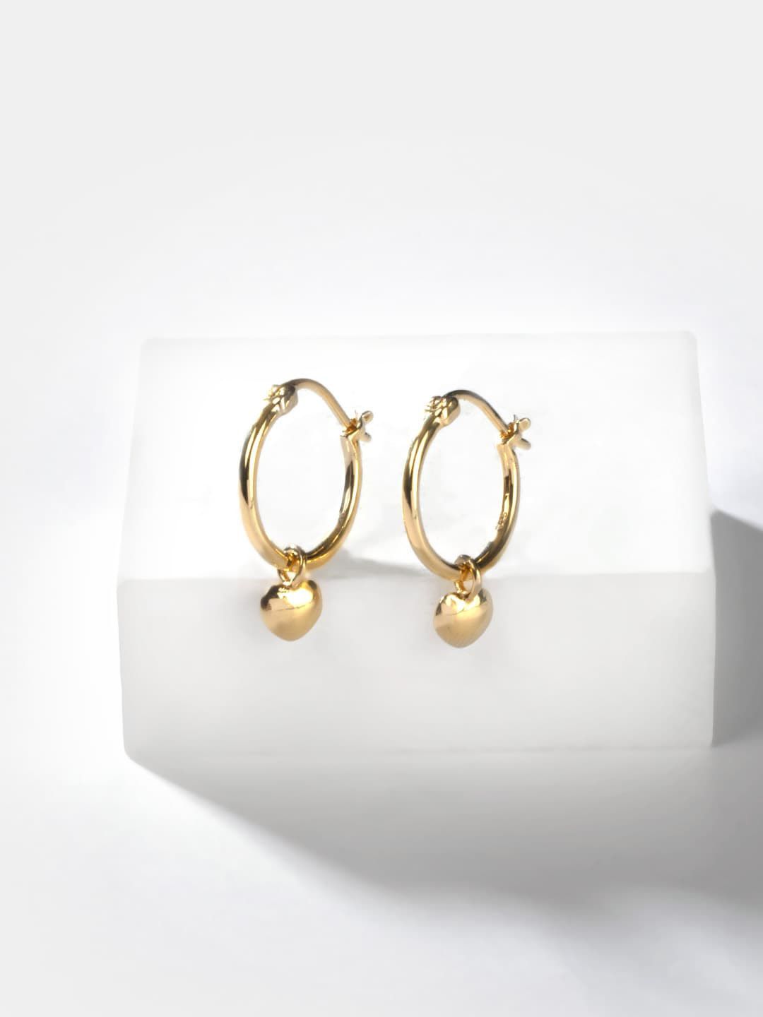 SHAYA Gold-Toned Contemporary Hoop Earrings Price in India