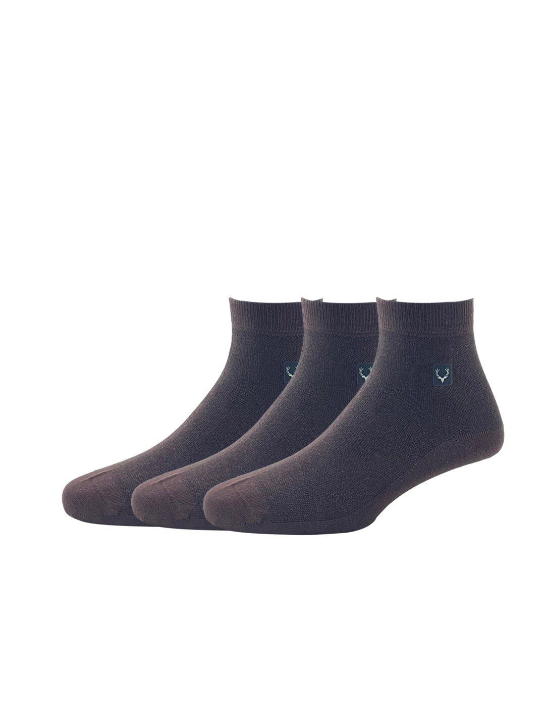 Allen Solly Men Pack Of 3 Brown Solid Above Ankle-Length Socks