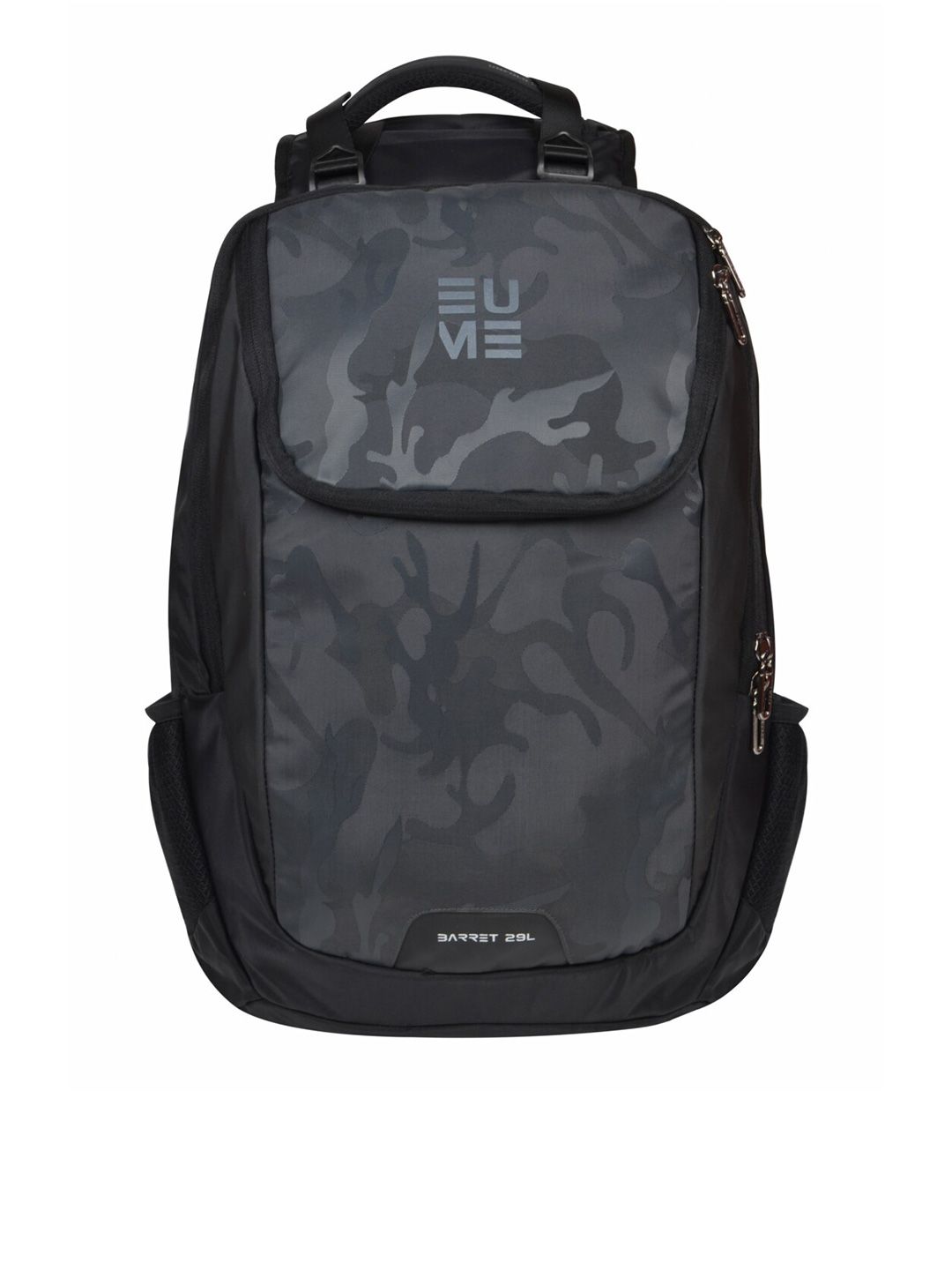 EUME Unisex Grey & Black Camouflage Laptop Backpack with Hip Strap Price in India