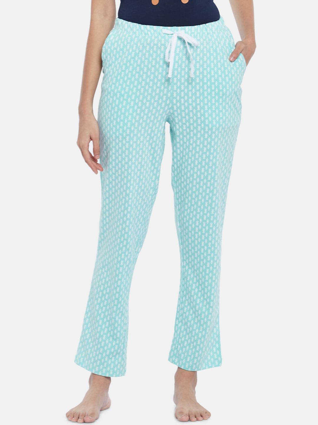 Dreamz by Pantaloons Women Blue Cotton Printed Lounge Pants Price in India