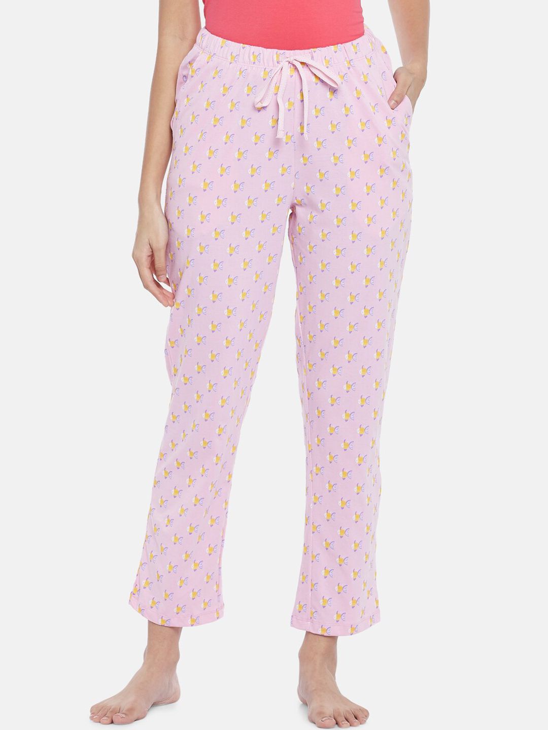 Dreamz by Pantaloons Women Pink Cotton Printed Lounge pants Price in India