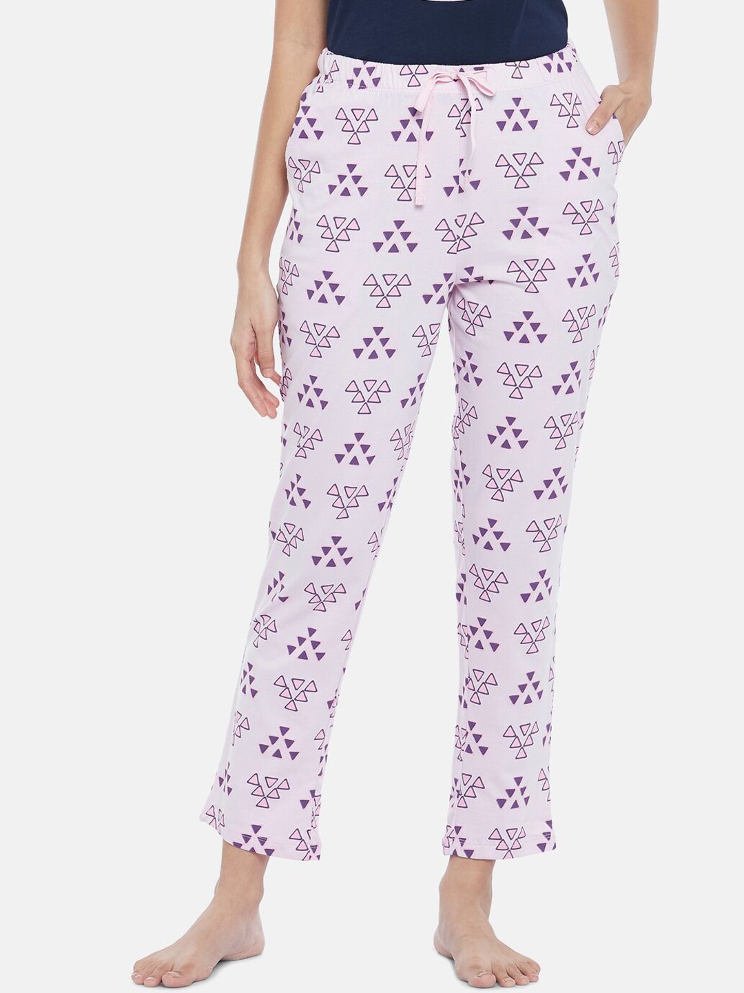 Dreamz by Pantaloons Women Lavender Printed Cotton Lounge Pants Price in India