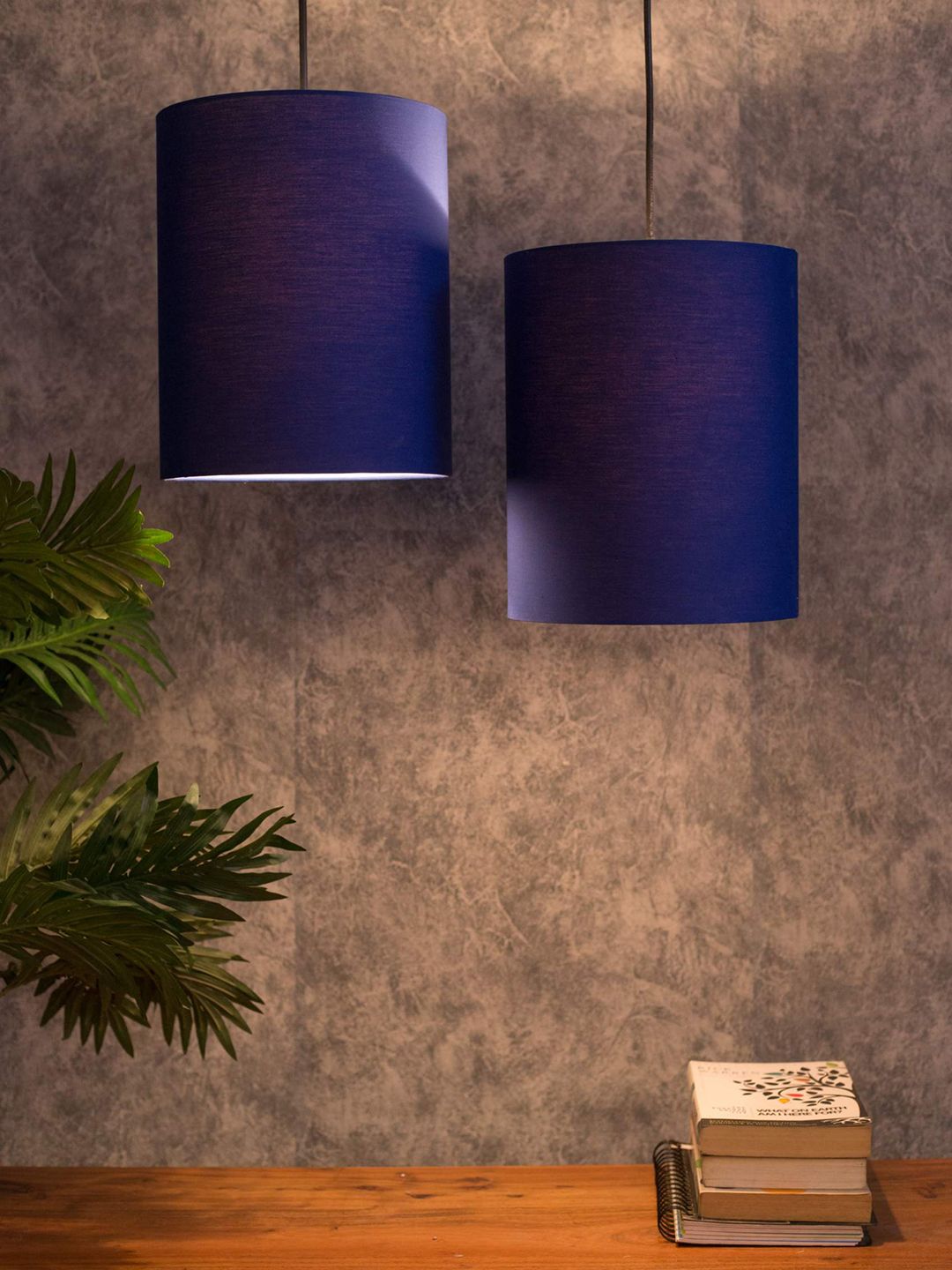 Grated Ginger Blue Set of 2 Twin Pendant Ceiling Lamp Price in India