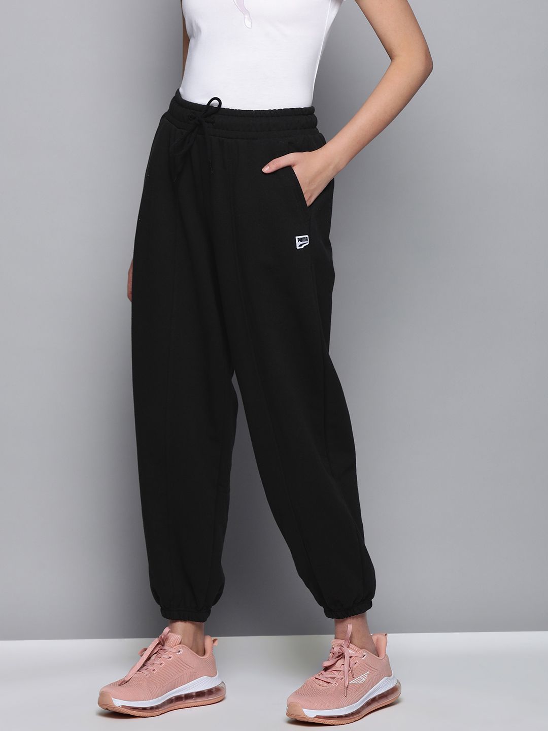 Puma Women Black Solid Downtown Sustainable Joggers Price in India