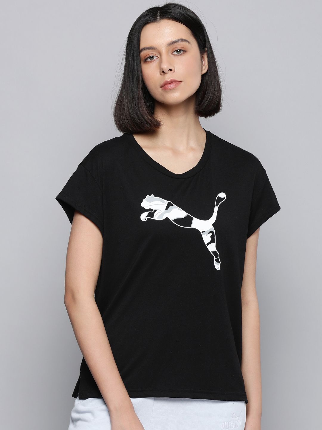 Puma Women Blue Brand Logo Printed Sustainable T-shirt Price in India