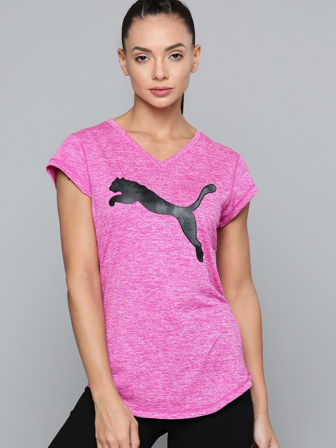 Puma Women Pink Brand Logo Printed Training Sustainable T-shirt Price in India