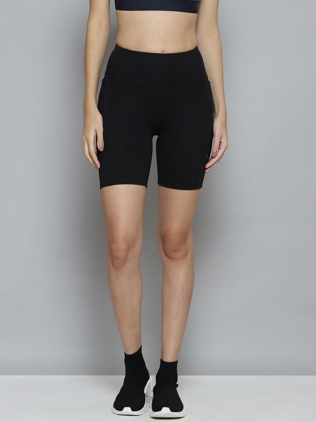 Puma Women Black Textured Sports Shorts Price in India