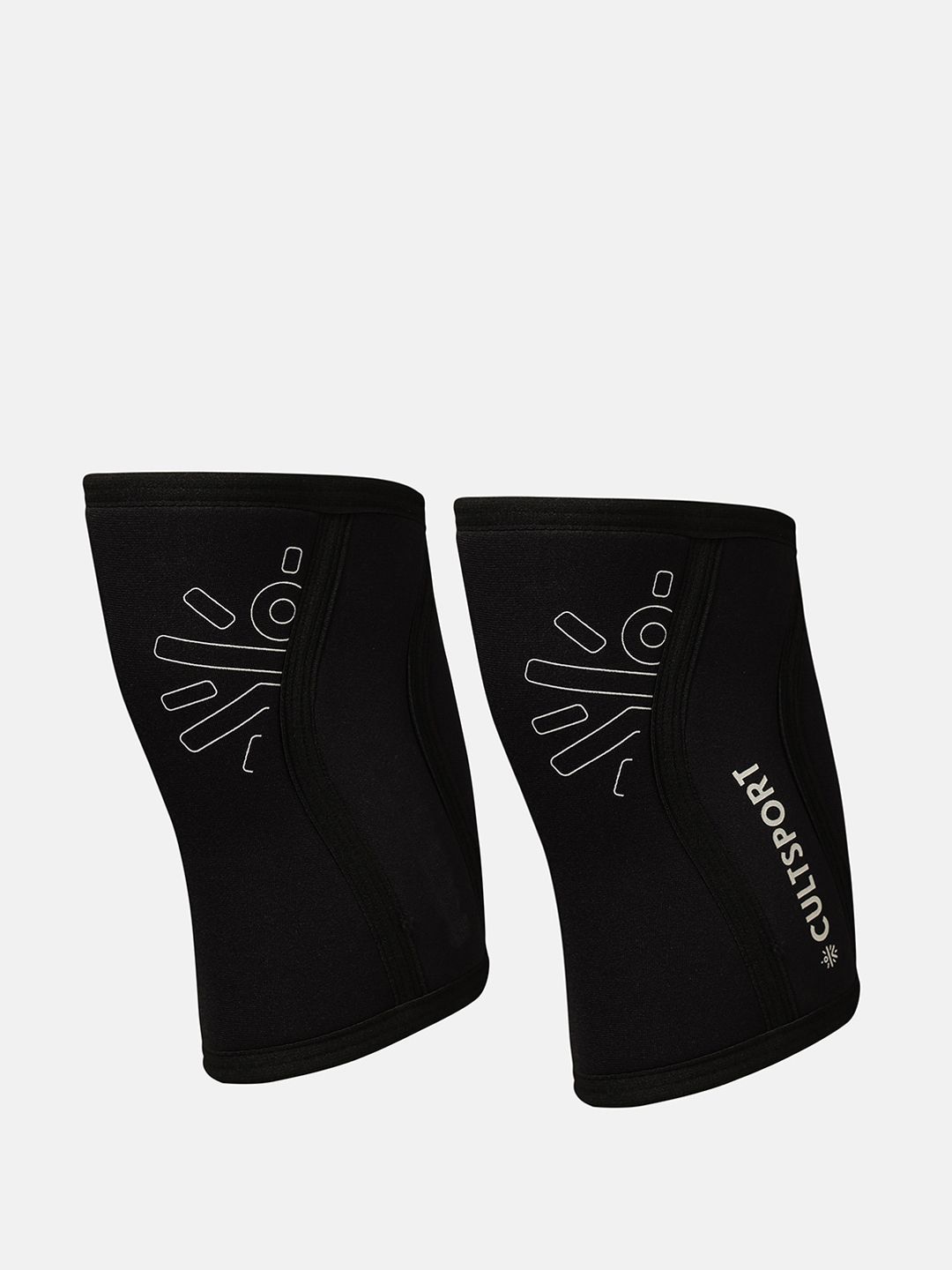 Cultsport Black & White Brand Logo Printed Knee Protector Sleeves Price in India