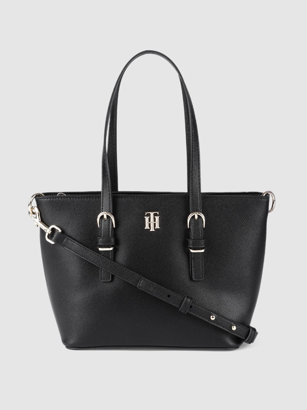 Tommy Hilfiger Black Solid Shoulder Bag Price in India