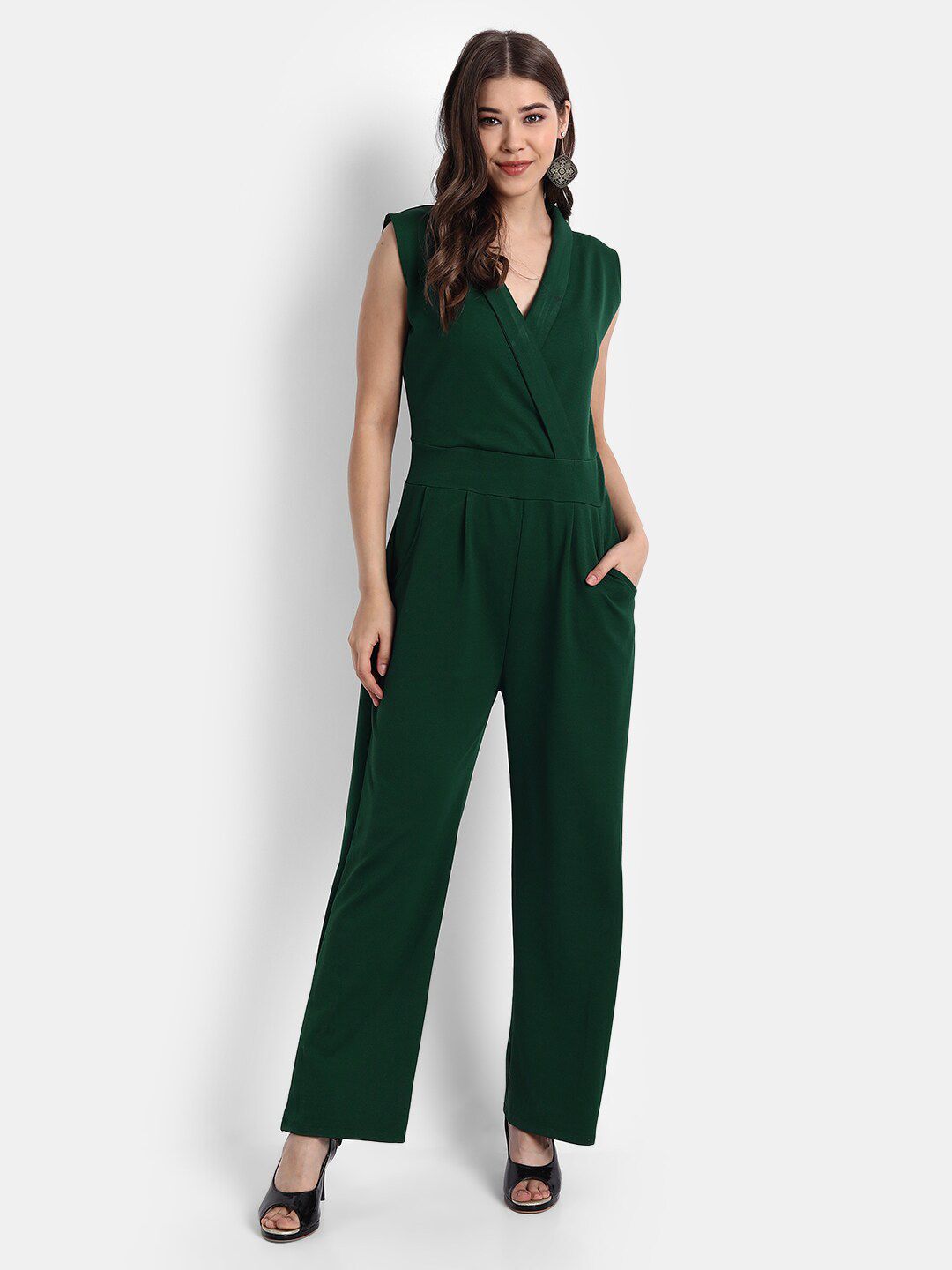 BROADSTAR Women Olive Green Basic Jumpsuit Price in India