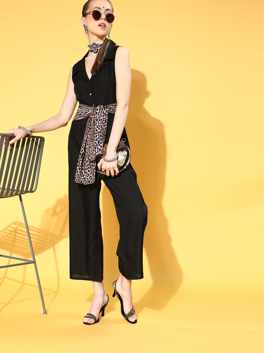ZIYAA Women Stylish Black Solid Jumpsuit