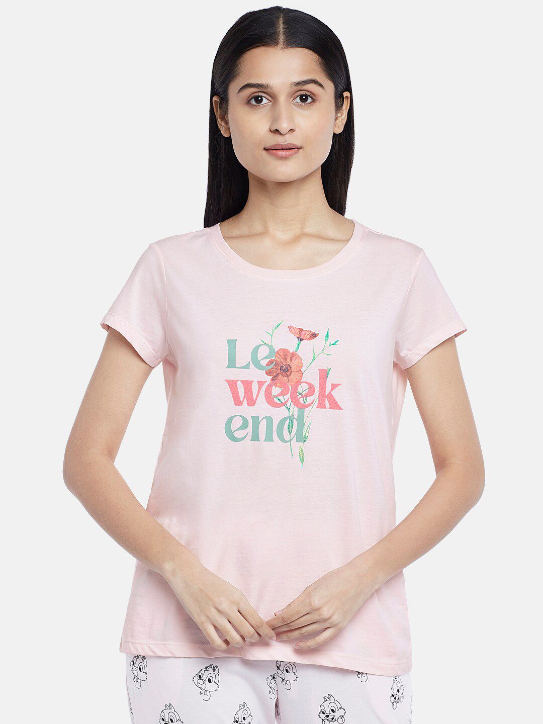 Dreamz by Pantaloons Women Pink Printed T-shirts Price in India