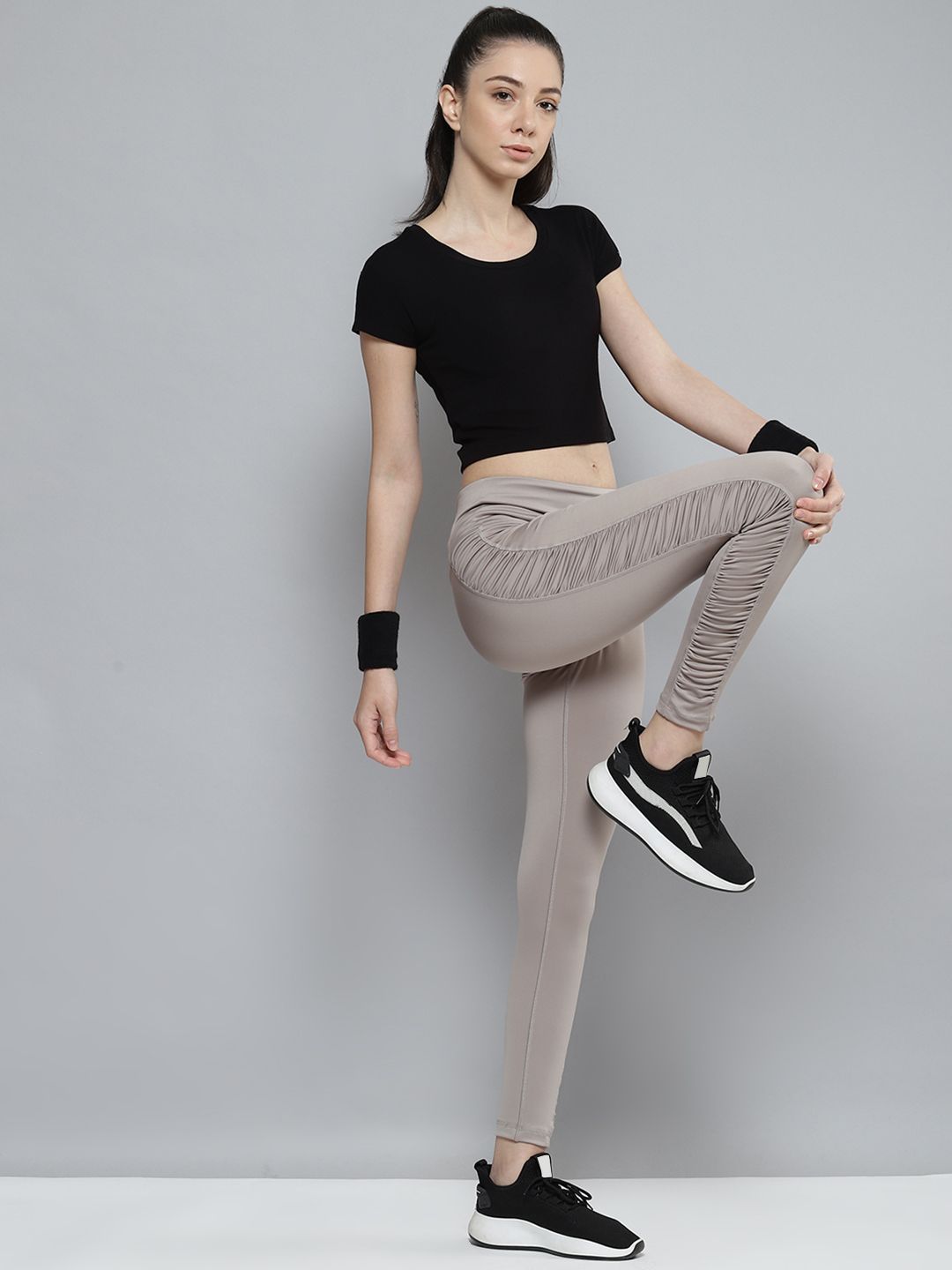 Reebok Women Taupe Seasonal Lux HR Training Tights Price in India