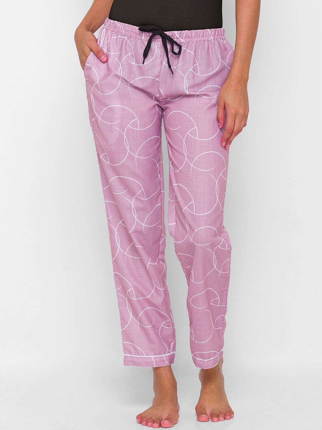 FashionRack Woman Pink Printed Lounge Pants Price in India