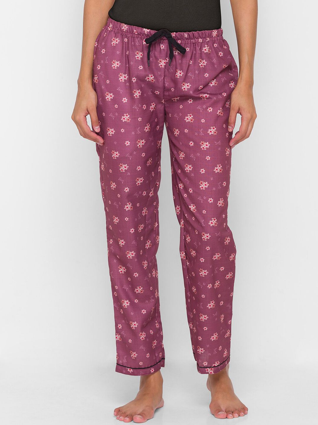 FashionRack Women Purple Printed Lounge Pants Price in India