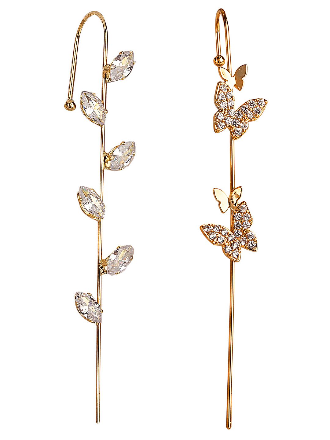 Vembley Gold-Toned Spiked Ear Cuff Earrings Price in India