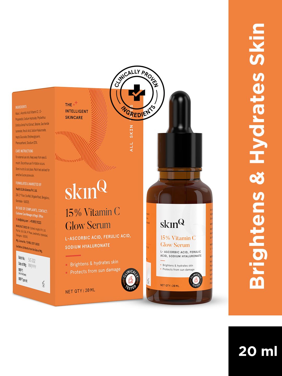 SkinQ Unisex Vitamin C Glow Serum-20ml