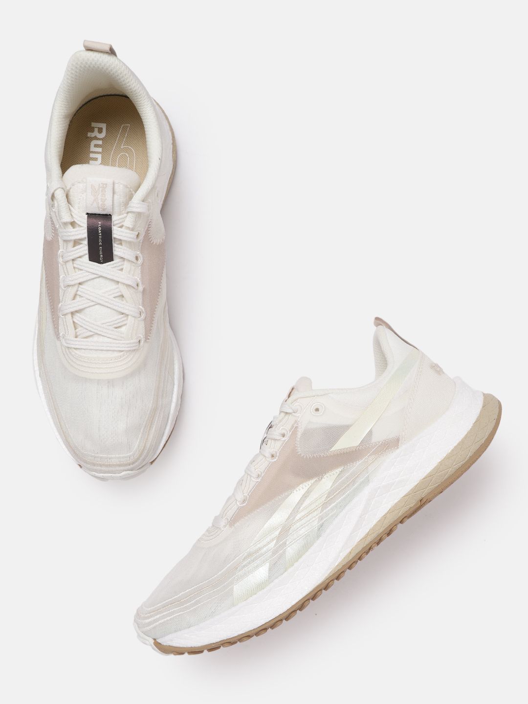 Reebok Women Off- White Woven Design Floatride Energy 4.0 Running Shoes Price in India