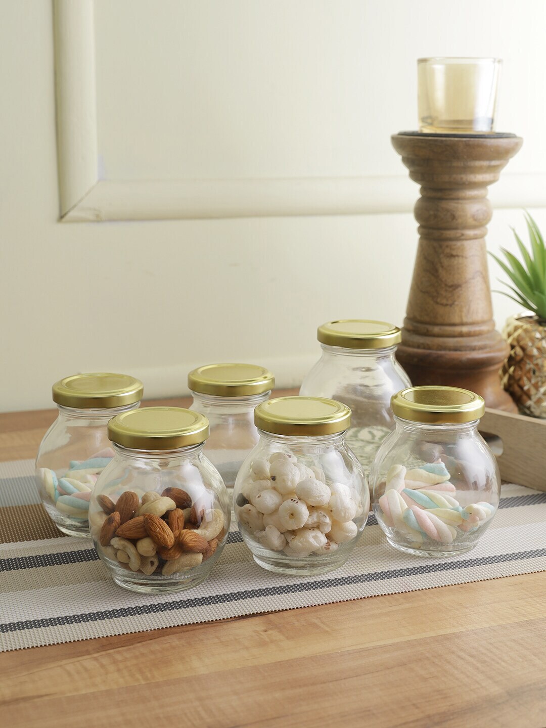 Storehaus Set Of 6 Transparent Matka Glass Jar Price in India