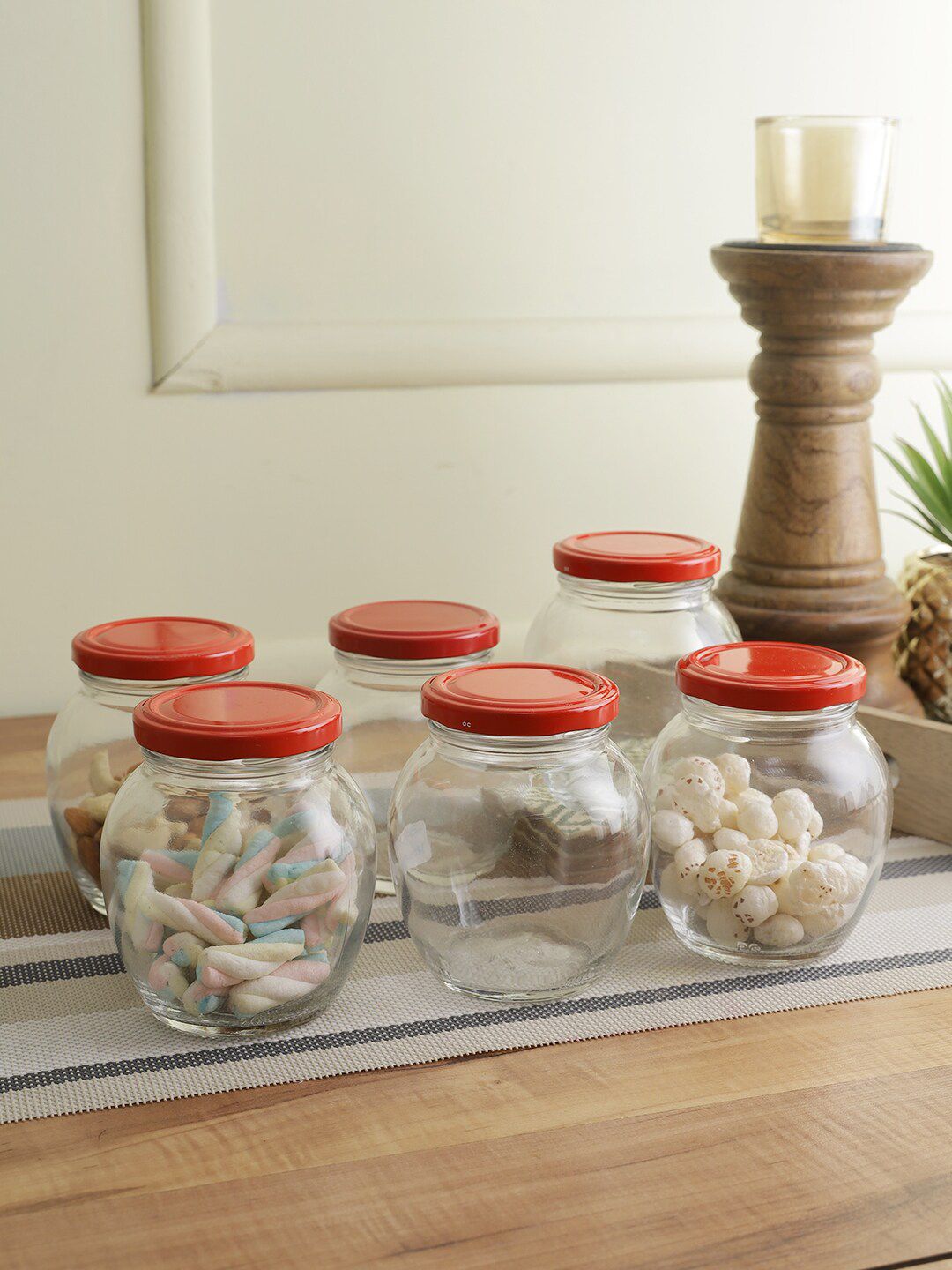 Storehaus Set Of 6 Matka Glass Jar 335ml Price in India