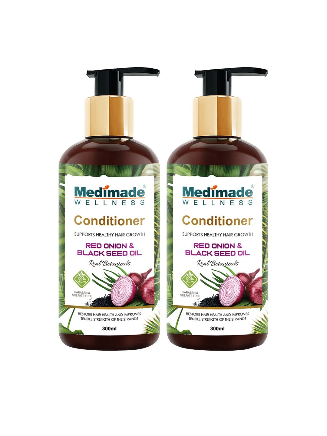 Medimade Set of 2 Red Onion Black Seed Oil Hair Conditioner for Hair Growth - 300 ml each Price in India