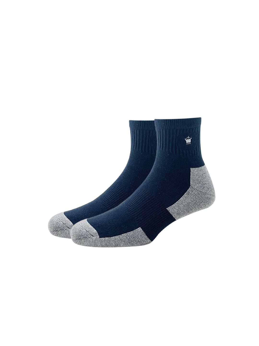 Louis Philippe Men Pack of 2 Navy Blue Solid Above Ankle Socks