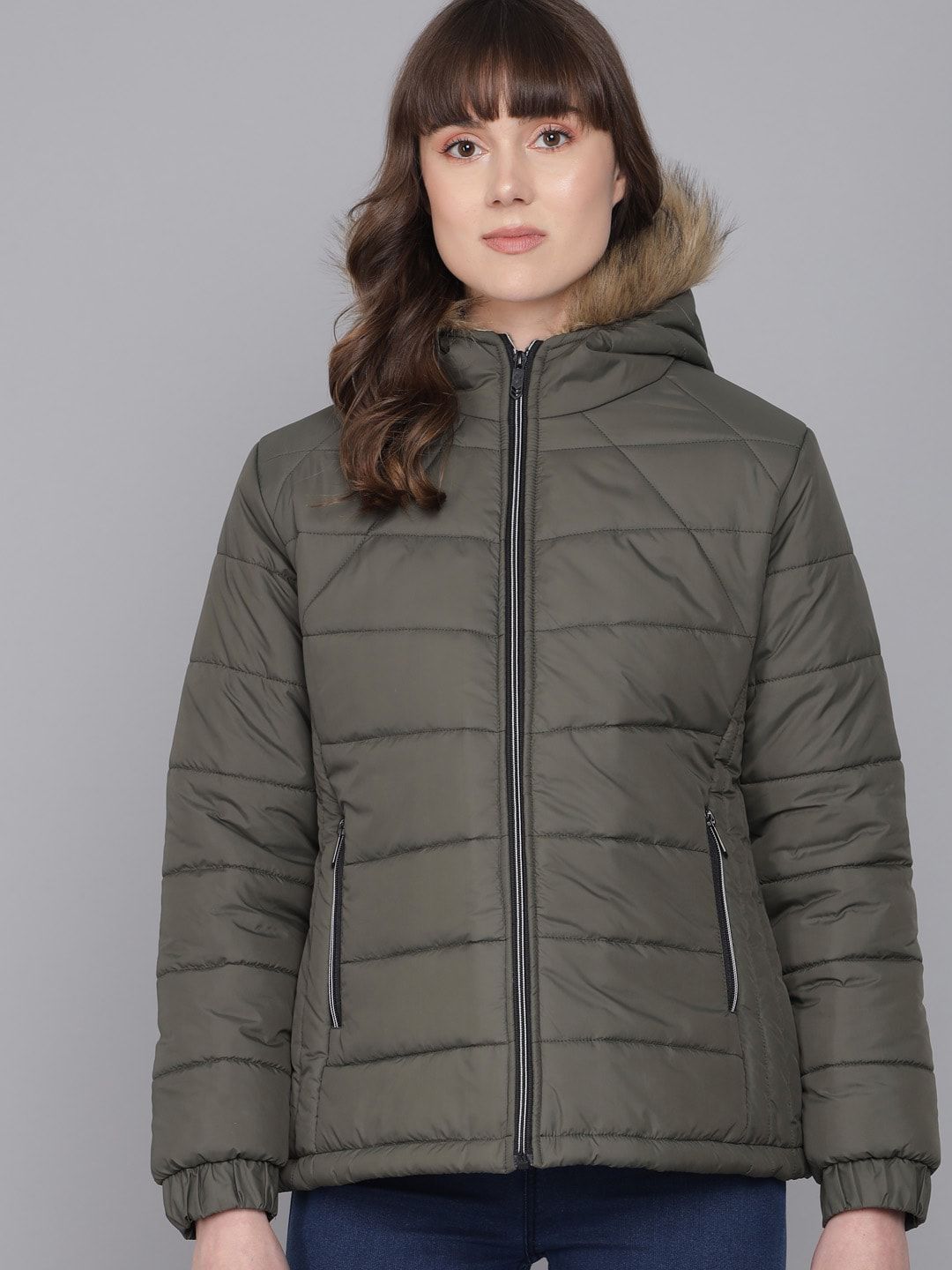 Kotty Women Grey Insulator Padded Jacket Price in India