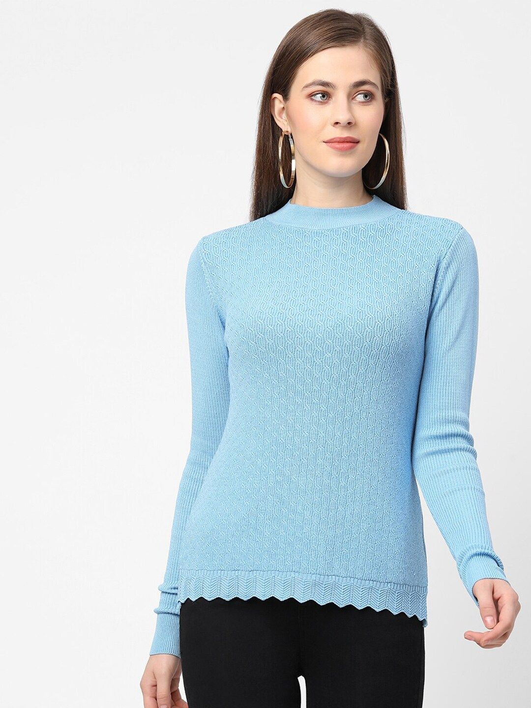 Kraus Jeans Women Blue Pullover Sweater Price in India