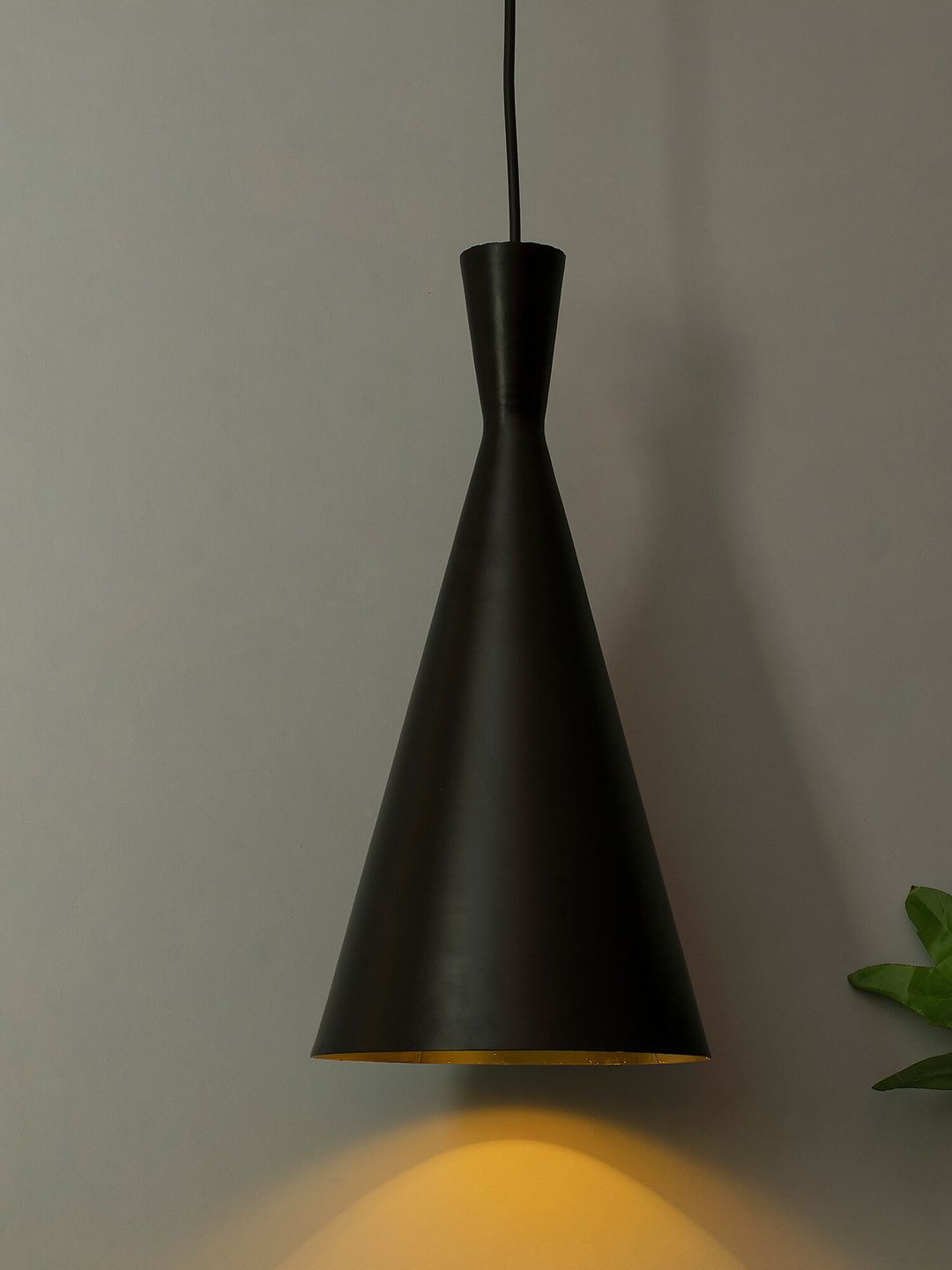 Homesake Black Metal Inverted Cone Ceiling Lamp Price in India
