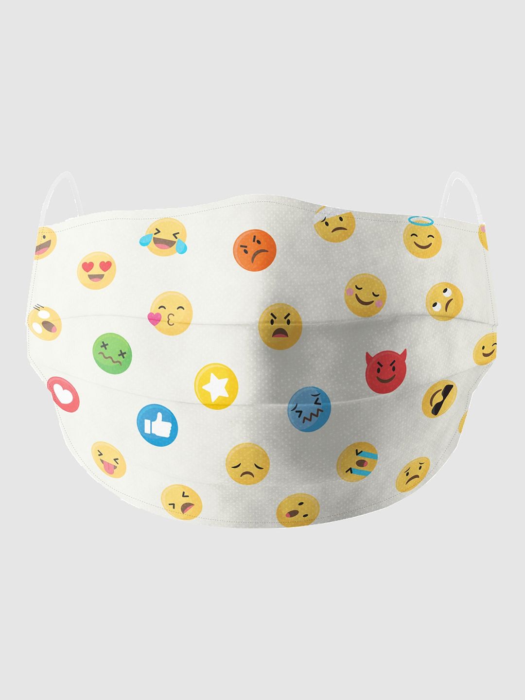 Soxytoes White & Yellow Printed 4-Ply Pure Cotton Reusable Cloth Mask with Filter Price in India