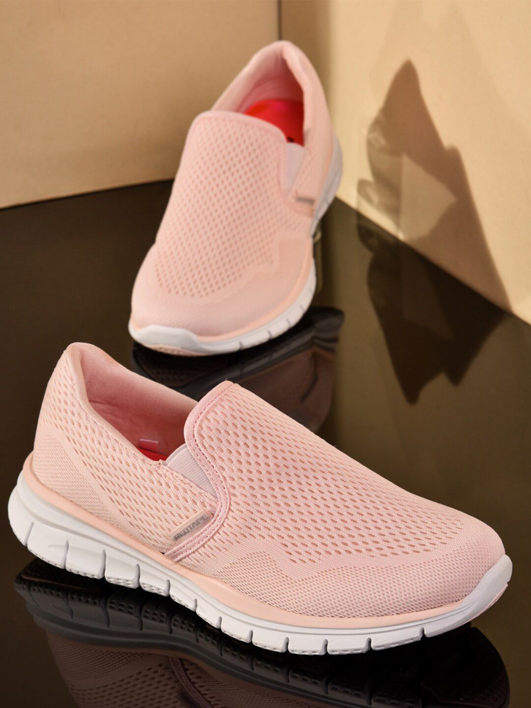 Red Tape Women Pink Mesh Walking Shoes Price in India
