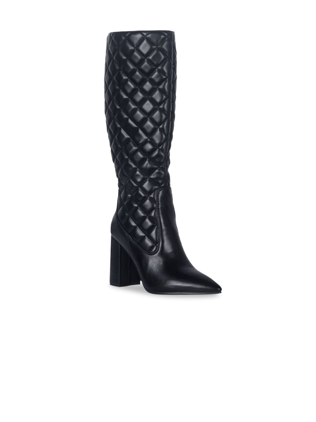 London Rag Black Party High-Top Block Heeled Boots Price in India