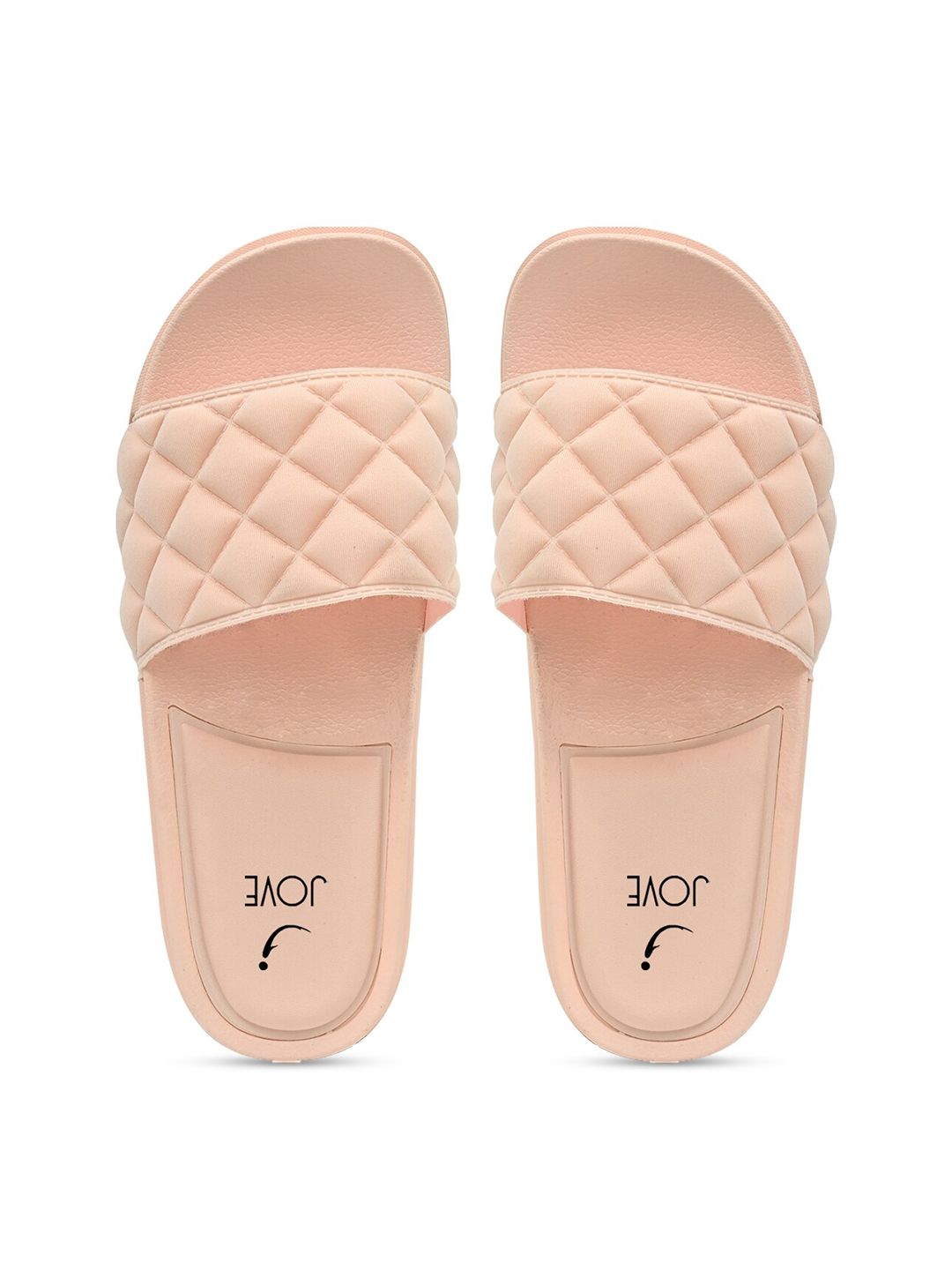 Jove Women Pink Solid Sliders Price in India