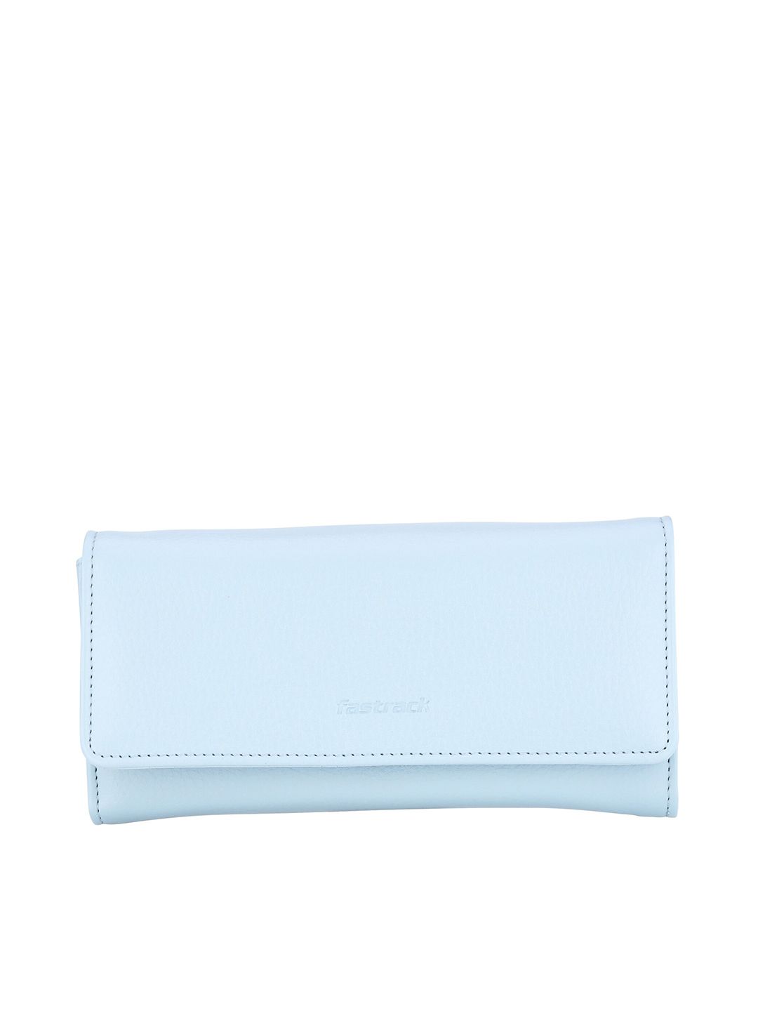 Fastrack Women Turquoise Blue Textured PU Two Fold Wallet Price in India