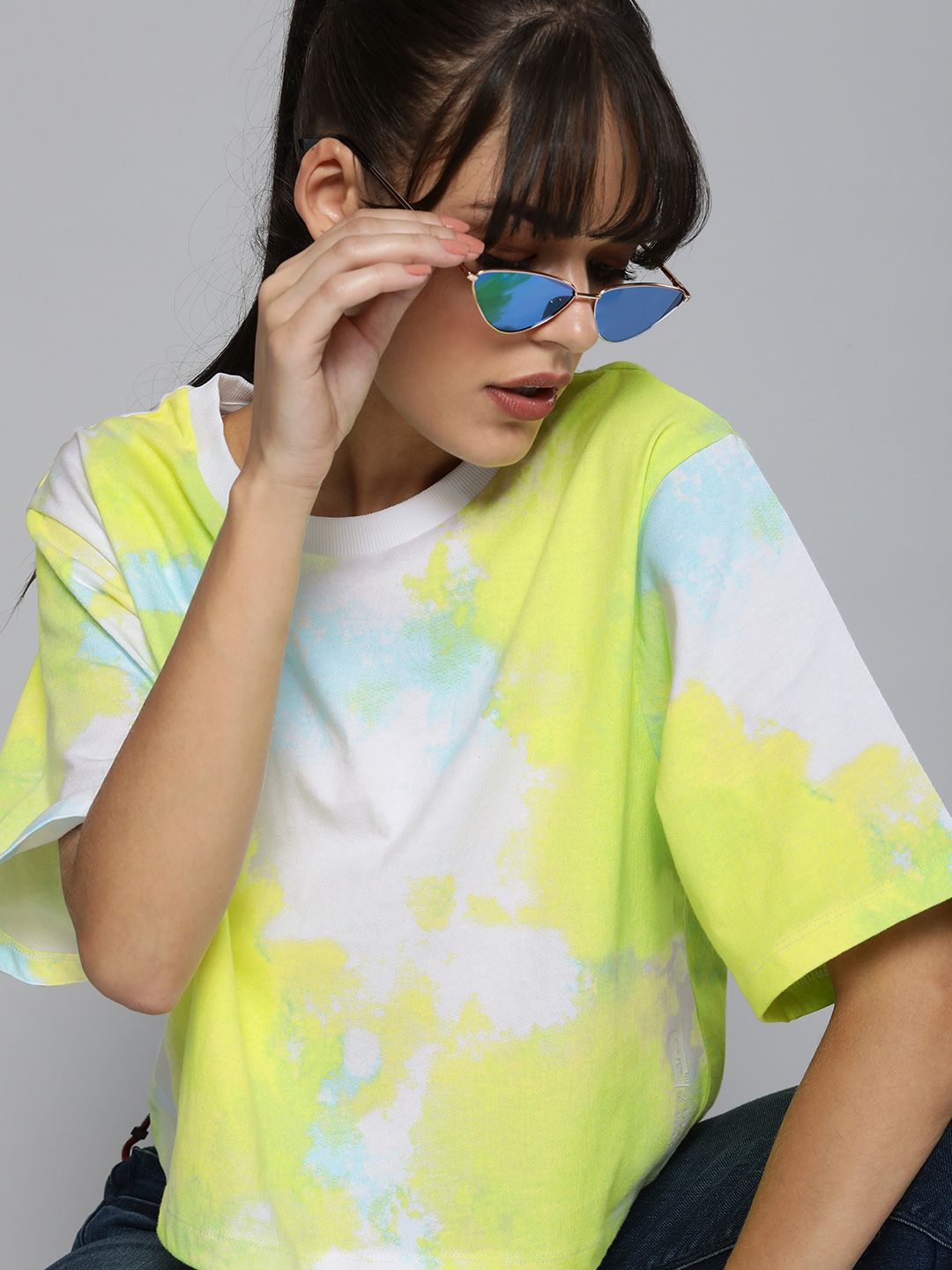 Levis Yellow Tie and Dye Pure Cotton Top Price in India