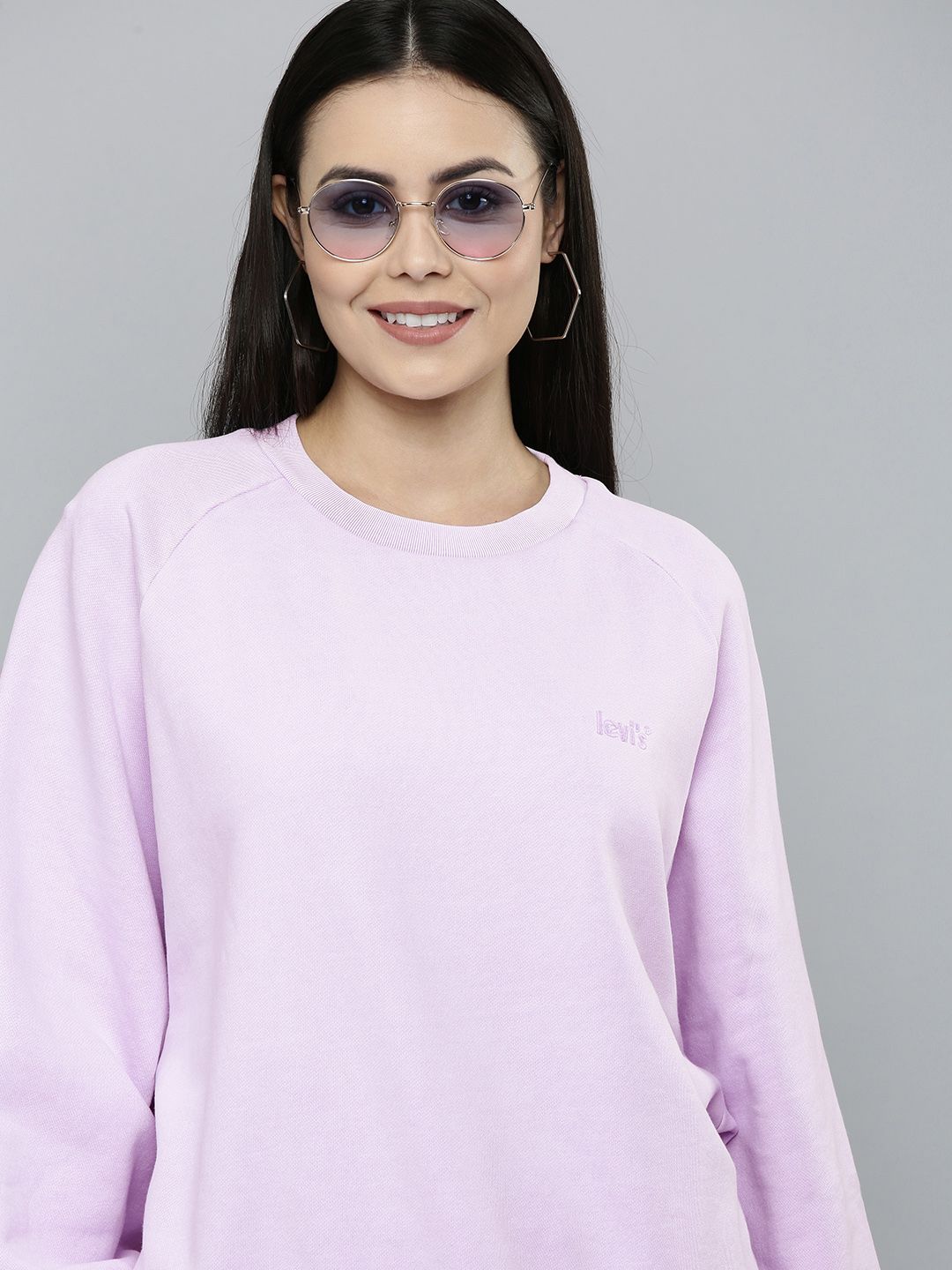 Levis Women Lavender Solid Sweatshirt Price in India