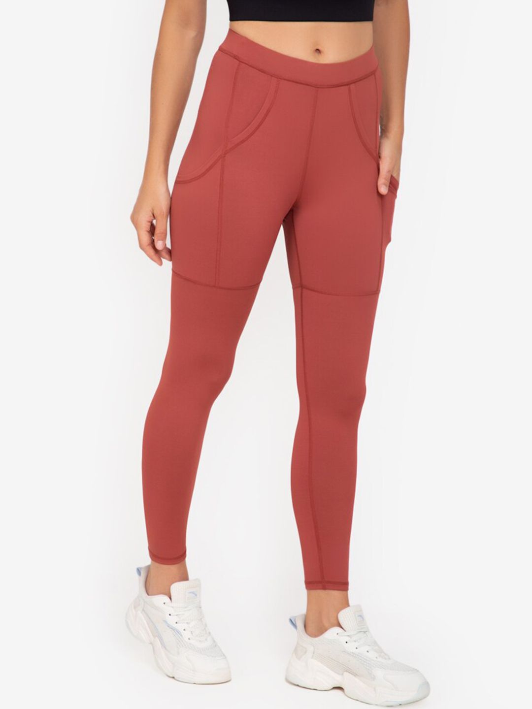 ZALORA ACTIVE Women Red Tights With Back Details Price in India