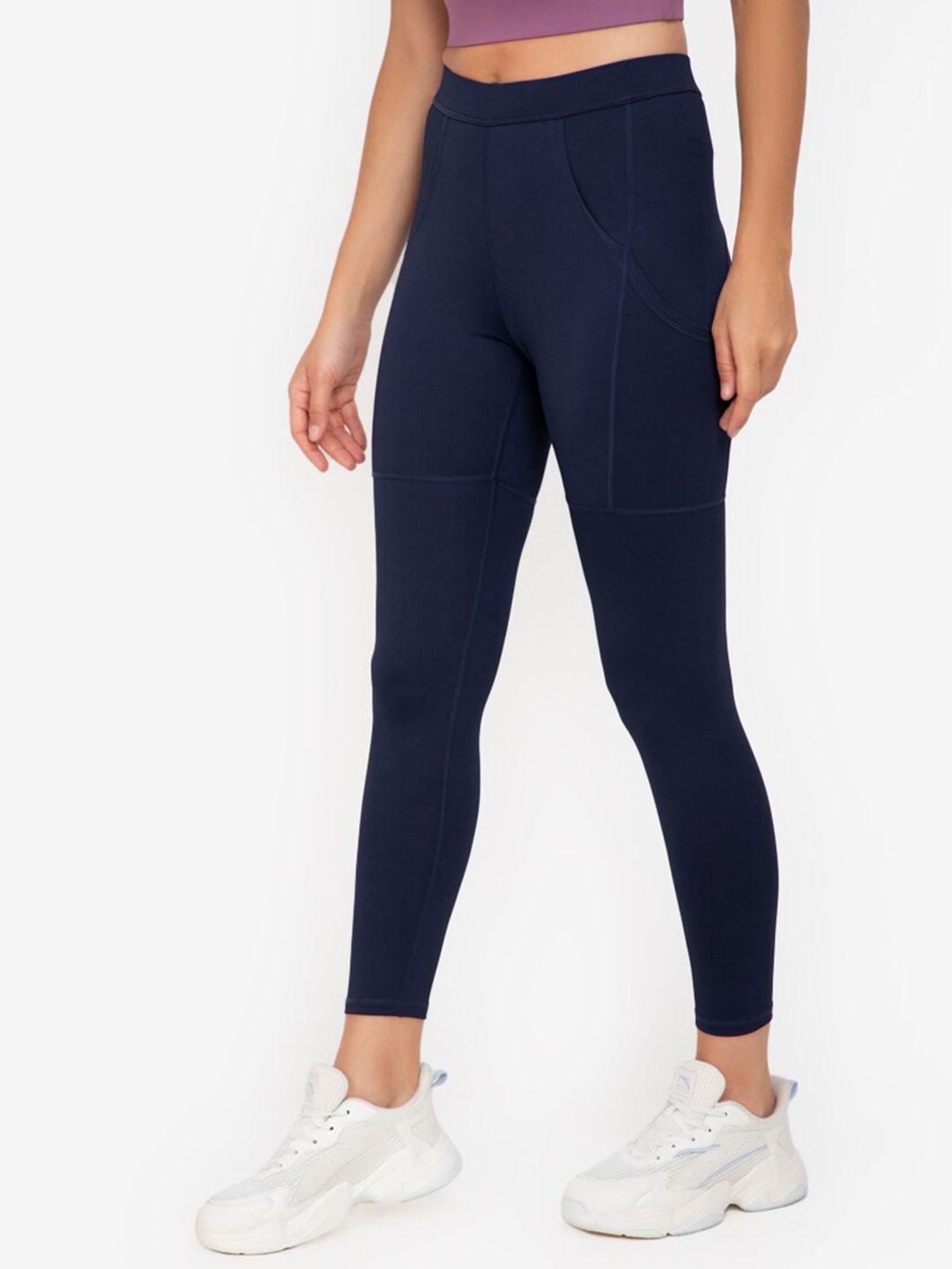 ZALORA ACTIVE Women Navy Blue Sports Tights Price in India