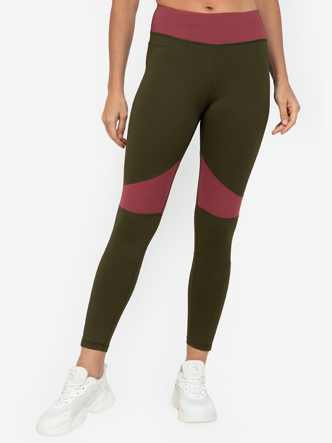 ZALORA ACTIVE Women Multicolored Colour Blocking Tights Price in India