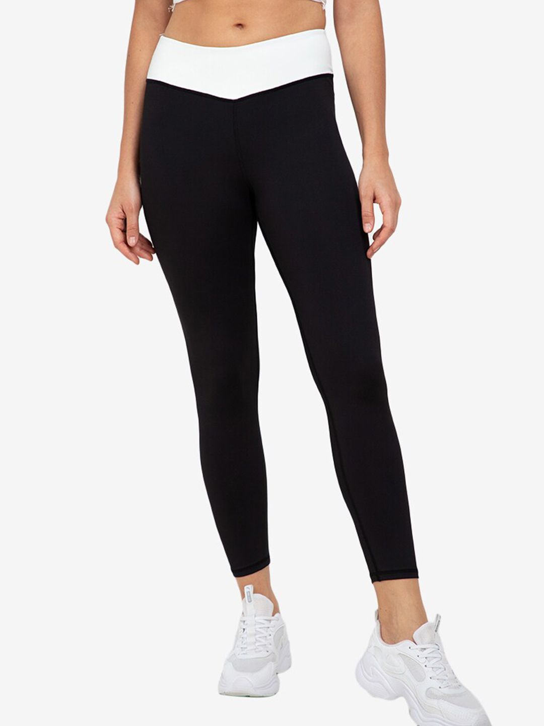 ZALORA ACTIVE Women Black Tights With V Front Band Details Price in India