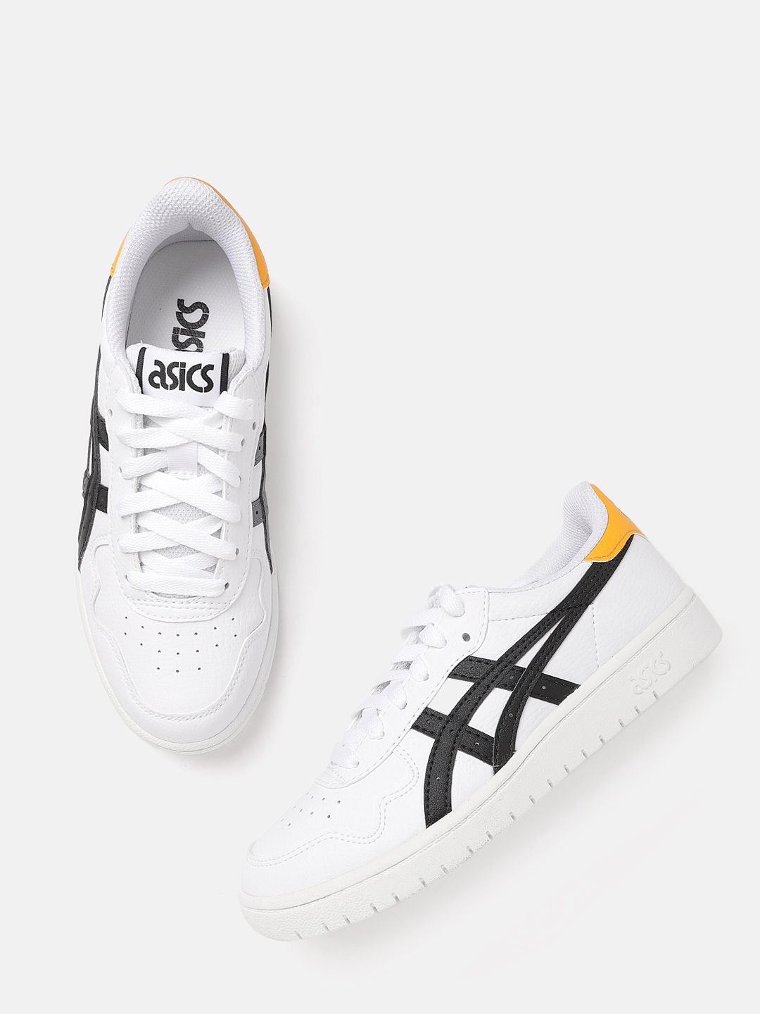 Buy ASICS Kids White & Navy Blue Perforated Japan S GS Sneakers