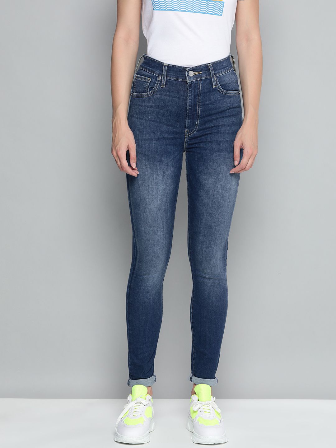 Levis Women Blue Mile Super Skinny Fit High-Rise Light Fade Stretchable Jeans Price in India