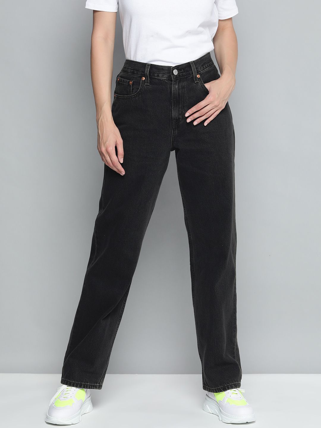 Levis Women Black Solid Low Pro Regular Fit Casual Jeans Price in India
