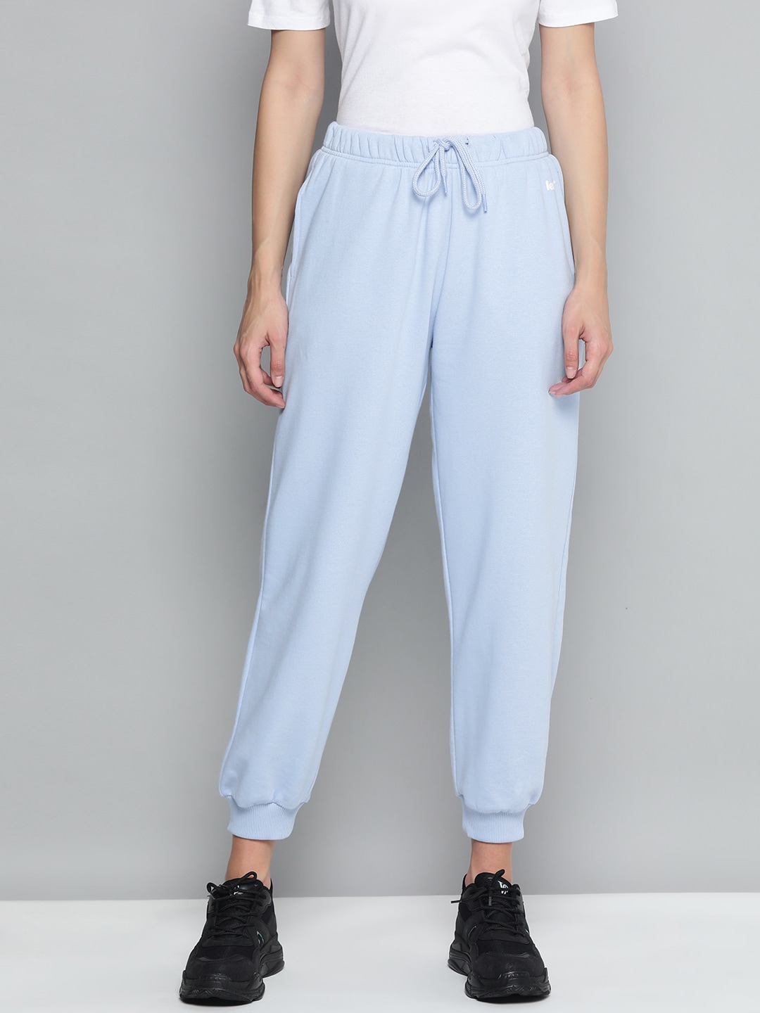 Levis Women Light Blue Solid Relaxed Joggers Trousers Price in India