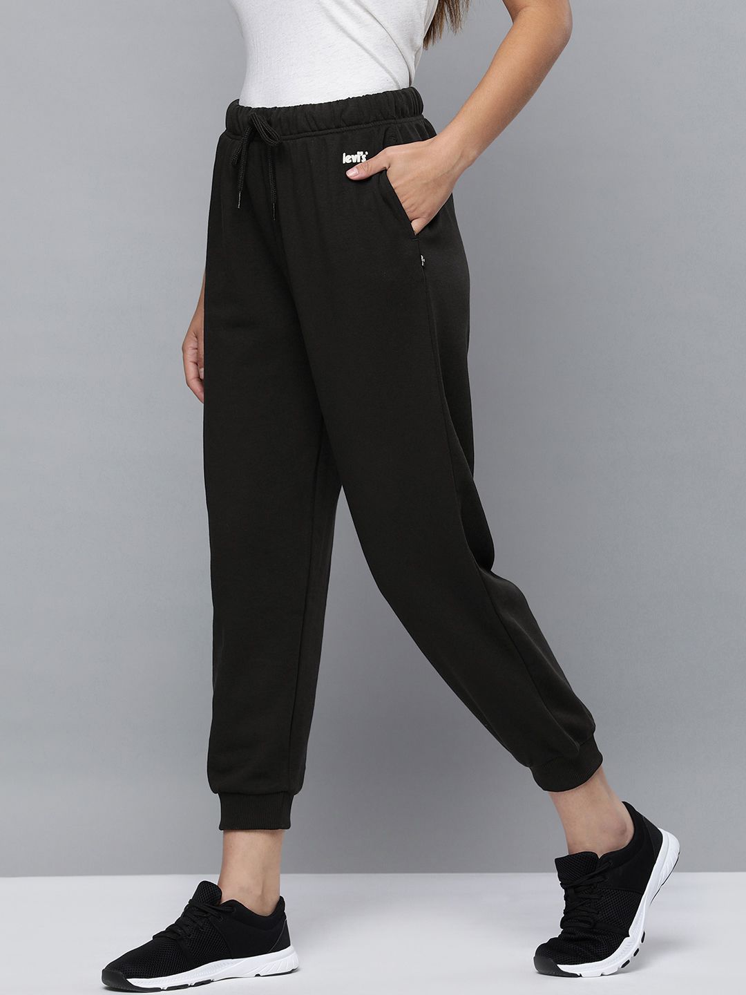 Levis Women Black Solid Joggers Price in India