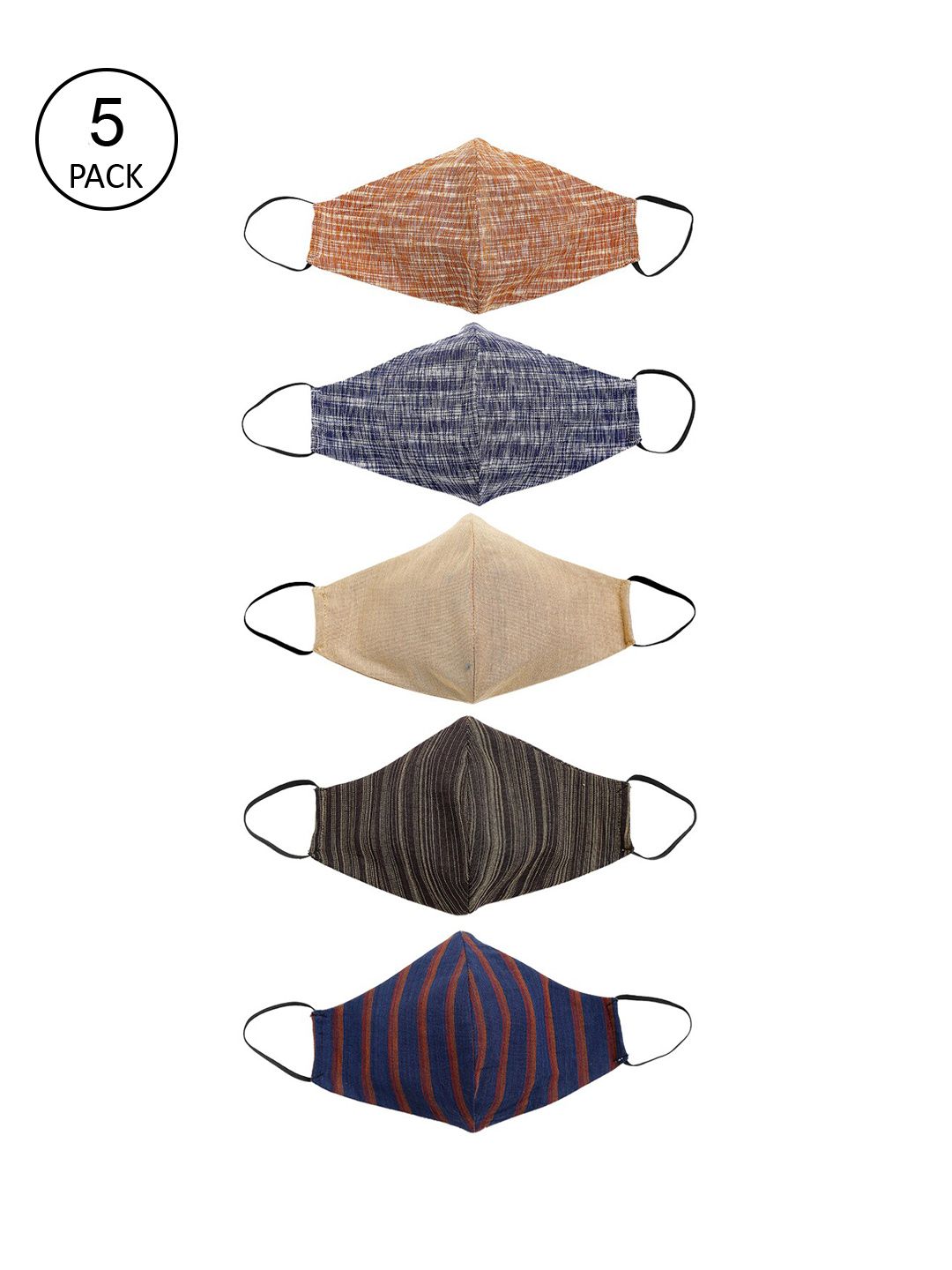 Aujjessa Pack of 5 Pure Cotton Reusable Cloth Masks Price in India